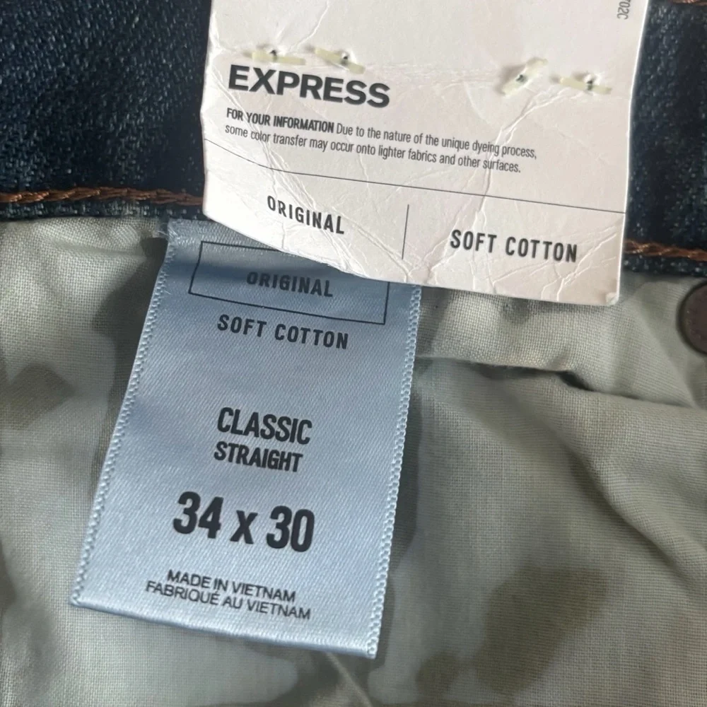 Express Men's Slim Straight Jeans in Blue Wash